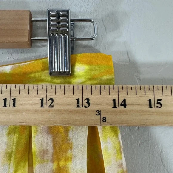 Who What Wear Yellow Tie Dye Pleated Maxi Skirt Womens Size 4 Lined Chiffon Boho - Picture 5 of 7